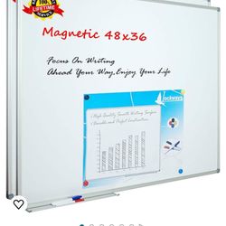 Lockways White Board Dry Erase Board 48 x 36 Inch, 2 Pack Magnetic Whiteboard for Office School and Home