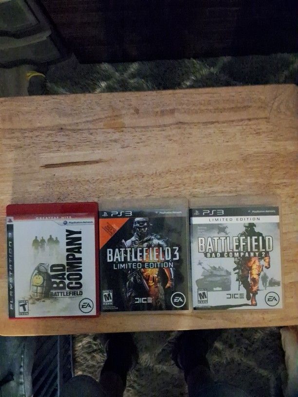 Playstation, 3 games. Battlefield . All 3 Games For $9