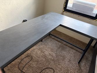 Custom concrete top - L shaped desk with