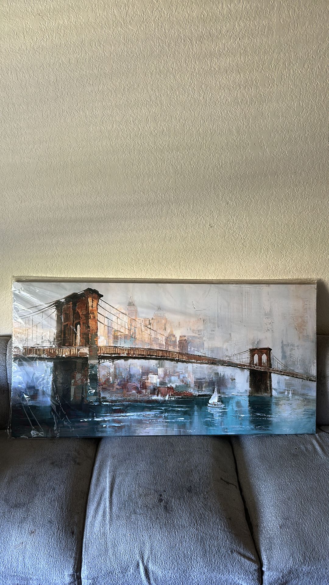 Painting of Brooklyn bridge.