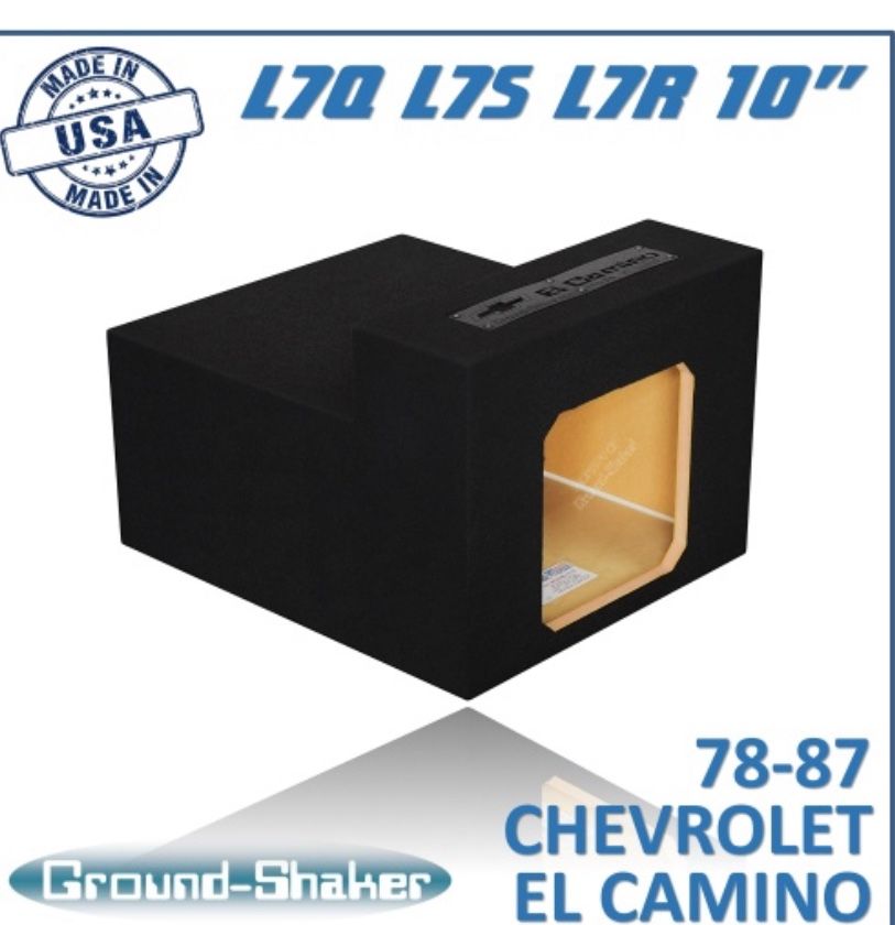 Black 10" Single Sealed Solobaric Sub Box, Fits 78-87 Chevy El Camino