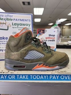 Air Jordan 5 Olive Green Orange Sneaker