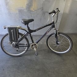 Vintage E-Zip Mountain Trailz Electric Bicycle 2)AlveyTech 24 Volt 10 Ah Rack Mount Battery 
