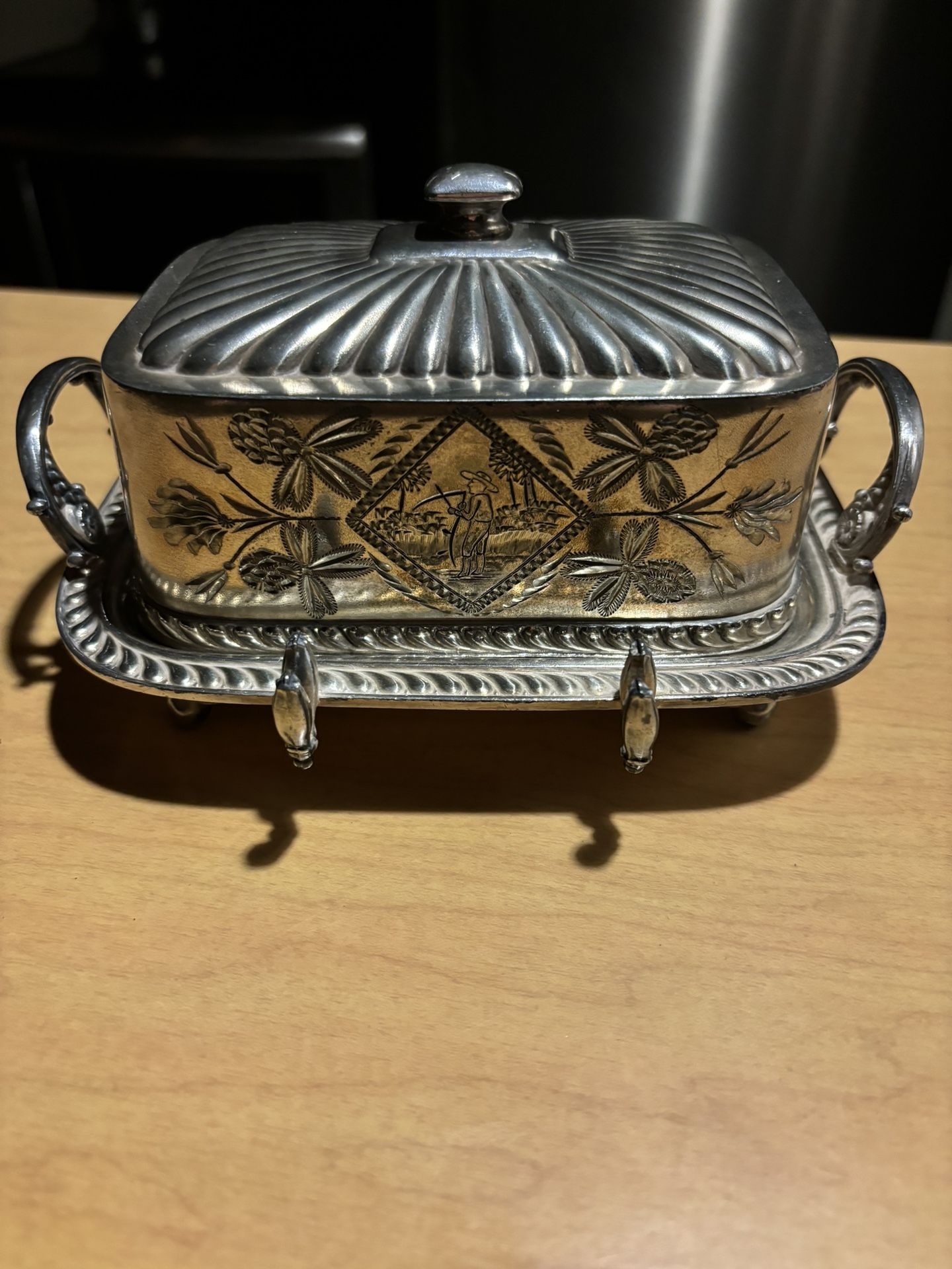 Antique Sterling Silver Butter Dish