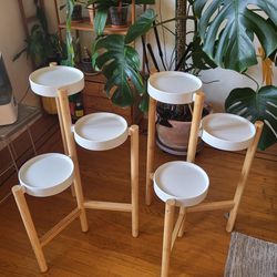 Two (2) IKEA Satsumas 3-tier Plant Stands