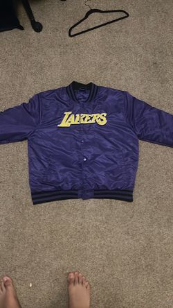 LA Lakers Purple Satin Bomber Jacket