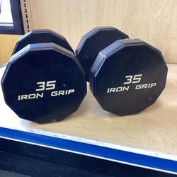 Iron Grip Dumbbells (Set), 35lbs/15.88kg