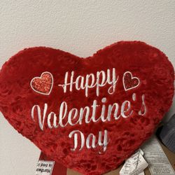Happy Valentines Day Heart Pillow