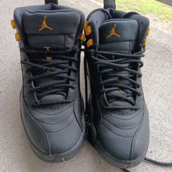  Used Jordan 12 Retro Mid Black Taxi Size 9