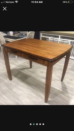Nice Solid Walnut Table Multiple Uses Has 4 Drawers 