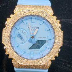 VVS D Moissanite Bustdown G-Shock – Fully Iced Custom Diamond Watch