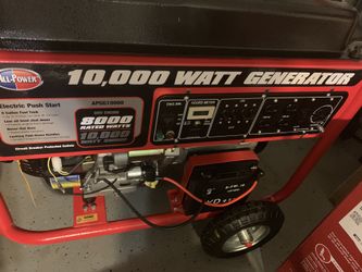 All Power 10000 watt Generator w/electric push start/Gas powered