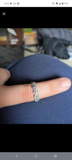 Diamond ring sterling silver size 6