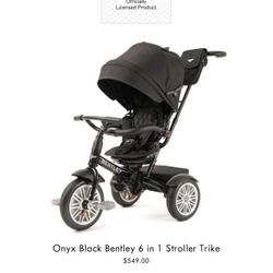 kids bentley onyx black 6 in 1 stroller Trike