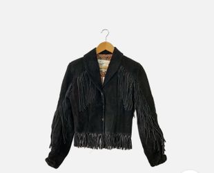 Shott Kenny Roger’s Black Fringe Jacket