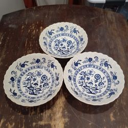 Blue Nordic, Set Of 3 Bowls-Used-Pristine Condition