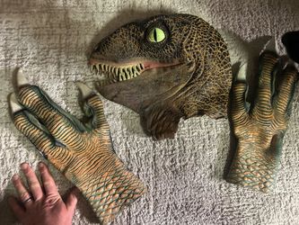 Halloween Dinosaur Costume Raptor Mask and Claws