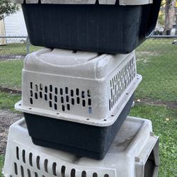 3 Plastic Dog Kennels 