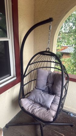 Outdoor Hanging Egg Chair with Stand
