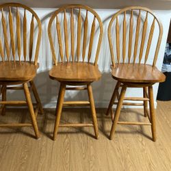 Wooden Swivel Chairs $80 Dollars Or Best Offer 