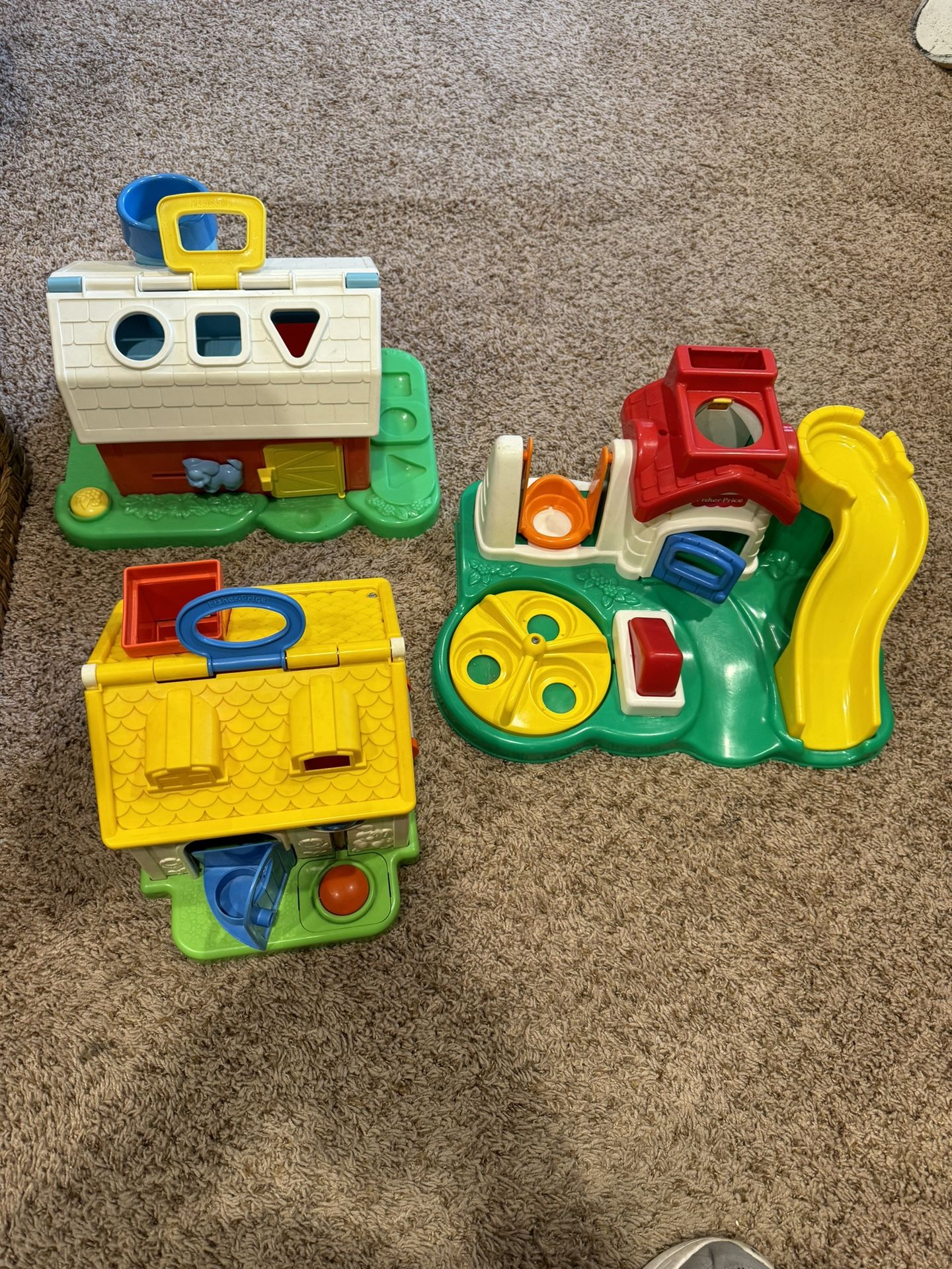 Lot of 3 Vintage Fisher Price/Playskool -house, playground and barn toys PRICE IS FOR ALL