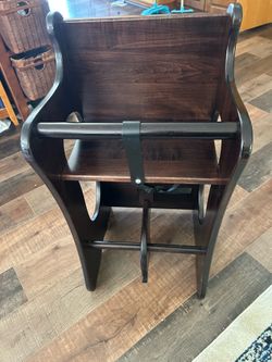 Amish wooden three in one high chair