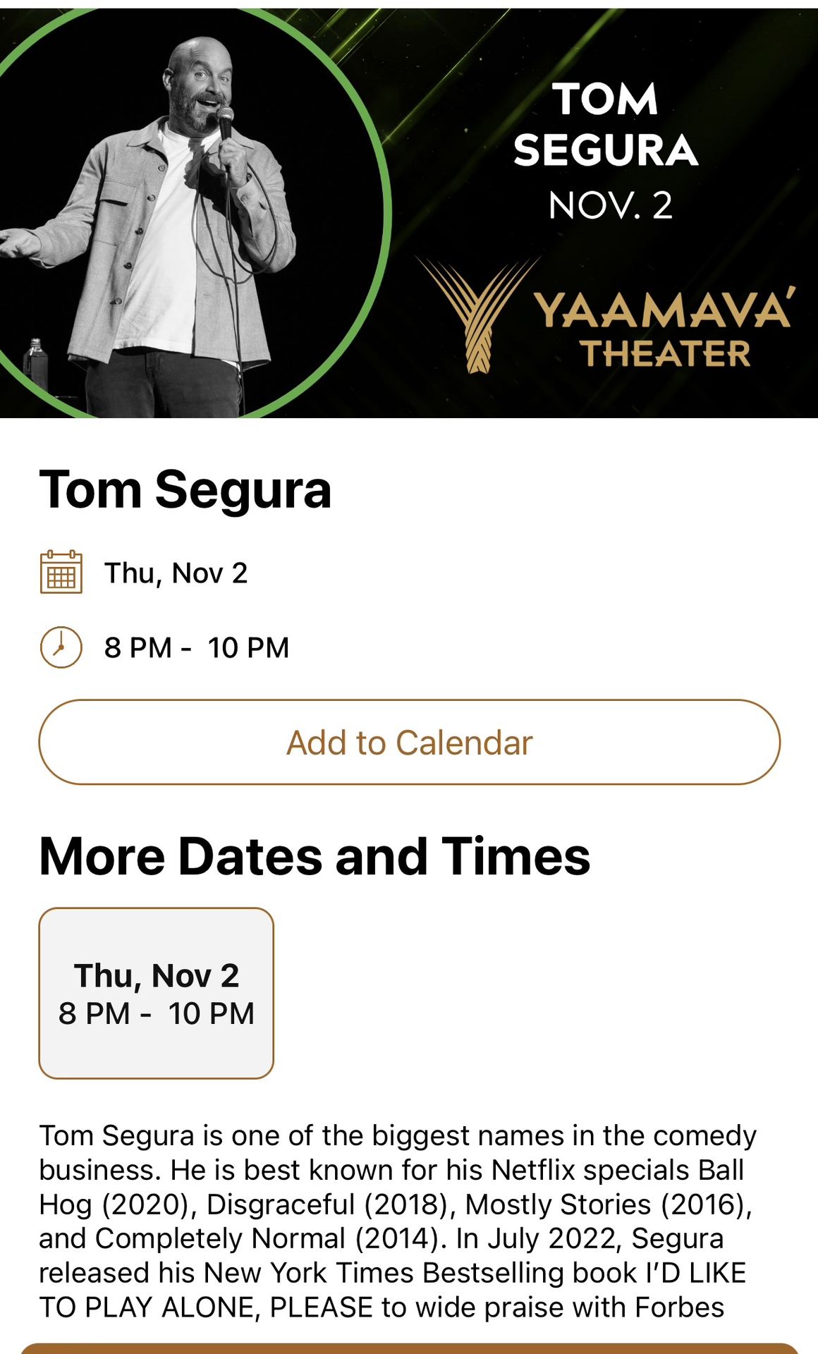 Tom Segura Tonight