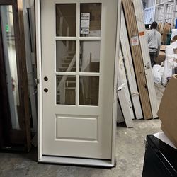 Steves & Sons 36 in. x 80 in. Legacy 6 Lite 3/4 Lite Clear Glass Right Hand Outswing White Primed Fiberglass Prehung Front Door Questions