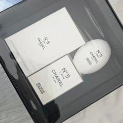 NIB Chanel N5 L'Eau De Toilette 3.4oz Perfume and Cream Gift Set