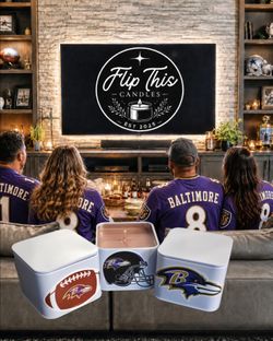 Baltimore Football Fan 3 Candle Gift Set Handmade 100% Soy Wax Sandalwood Scent Poured in Texas
Enjoy the spirit of game day with this handmade three-