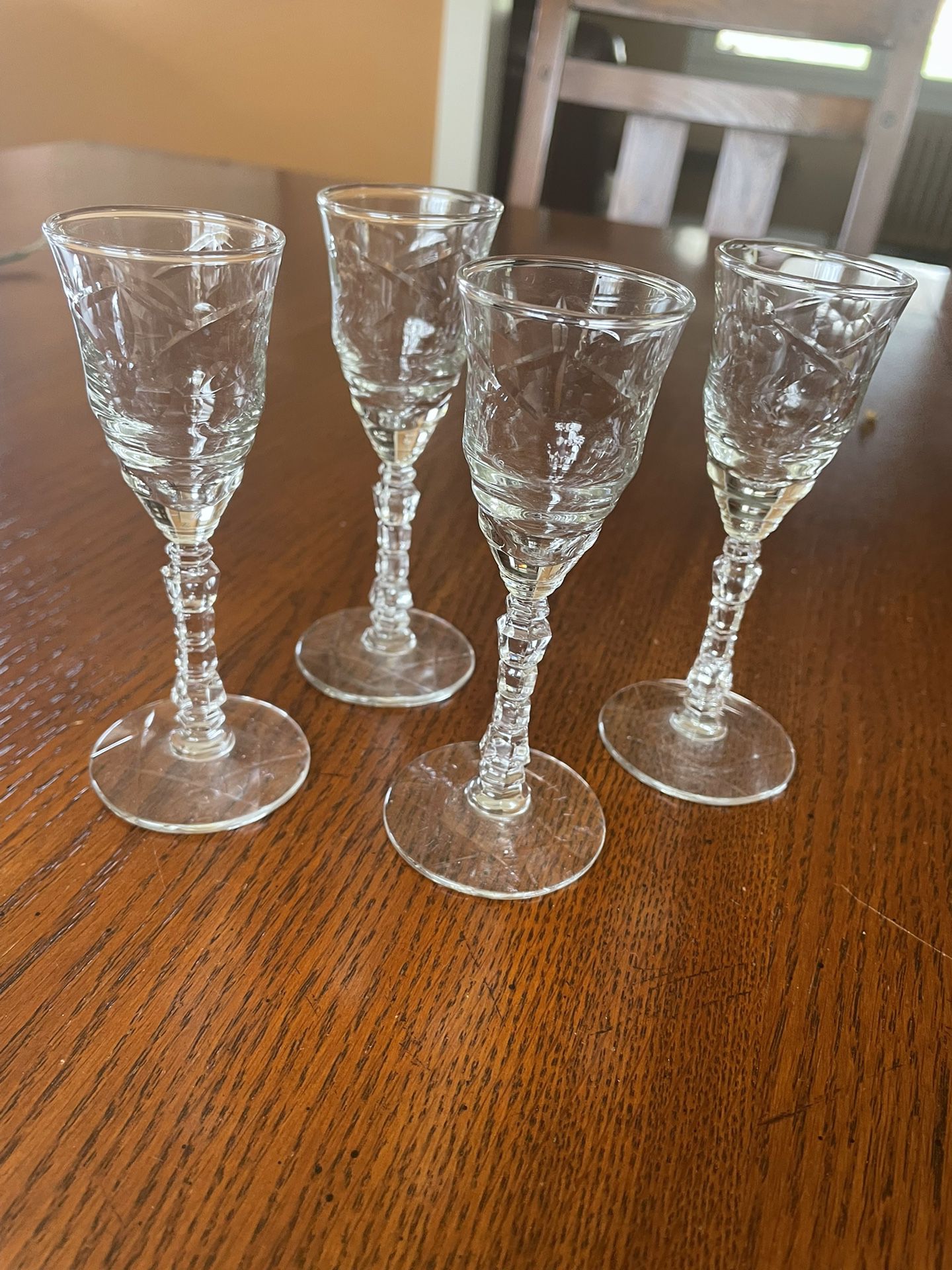 Vintage Cordial Glasses Set Of 4