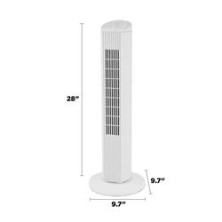 Mainstays 28" Tall 3-Speed Oscillating Tower Fan - White