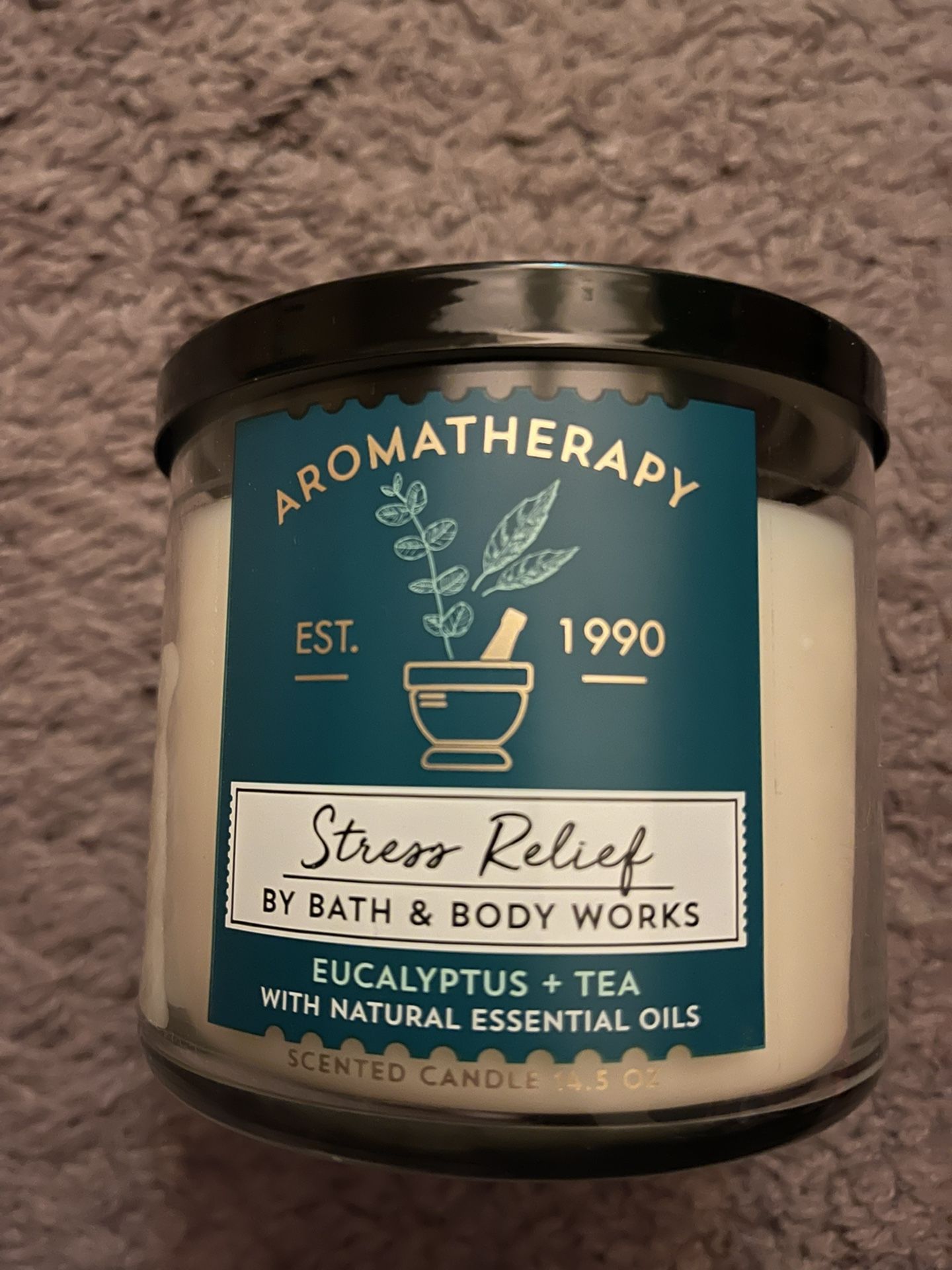 Bath And Body Works 3 Wick Candle Aromatherapy Stress Relief Eucalyptus Tea