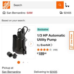 1/3 HP Automatic Utility Pump Everbilt
