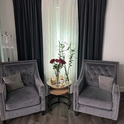 Armchair, Button Tufted Velvet