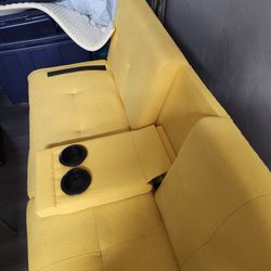 Yellow Futon With Cupholders