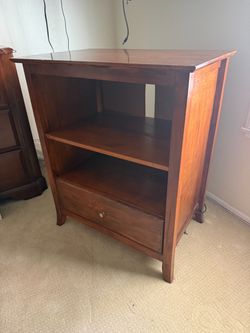 Wooden Media Cabinet and Printer Stand