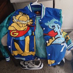 Members Only,me B s Button Down Jacket,Garfield Edition, Never Wore Once,new Without Tags