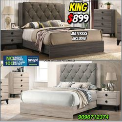 4pcs King Bedroom Set With Ortho Mattress Included