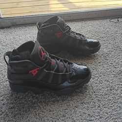 Black And Red 6 Rings Jordans Size 9 Mens