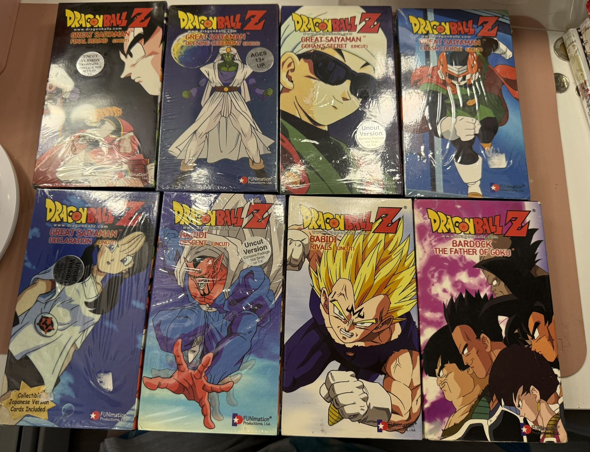 8 Classic DBZ VHS Tapes. TESTED & WORKING