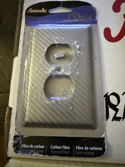 Amerelle Carbon Fiber Silver Duplex Outlet Wall Plate 944DSL, New Sealed