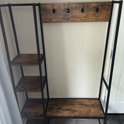 Entryway Coat Rack And Shelves 