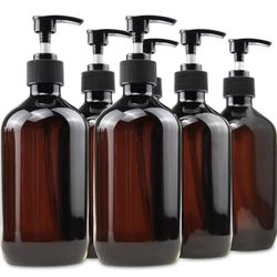 7pack Empty Plastic Bottles with Pump Dispenser , Refillable Travel Containers for Hand sanitizer Shampoo Lotion, etc - No BPA/Parab