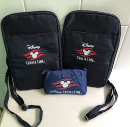 2 Disney side bags great for travel and 1 reusable tote bag