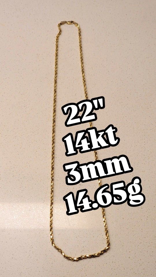 14kt Gold Chain Cadena De Oro