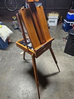 Wooden French Easel with Paint Storage