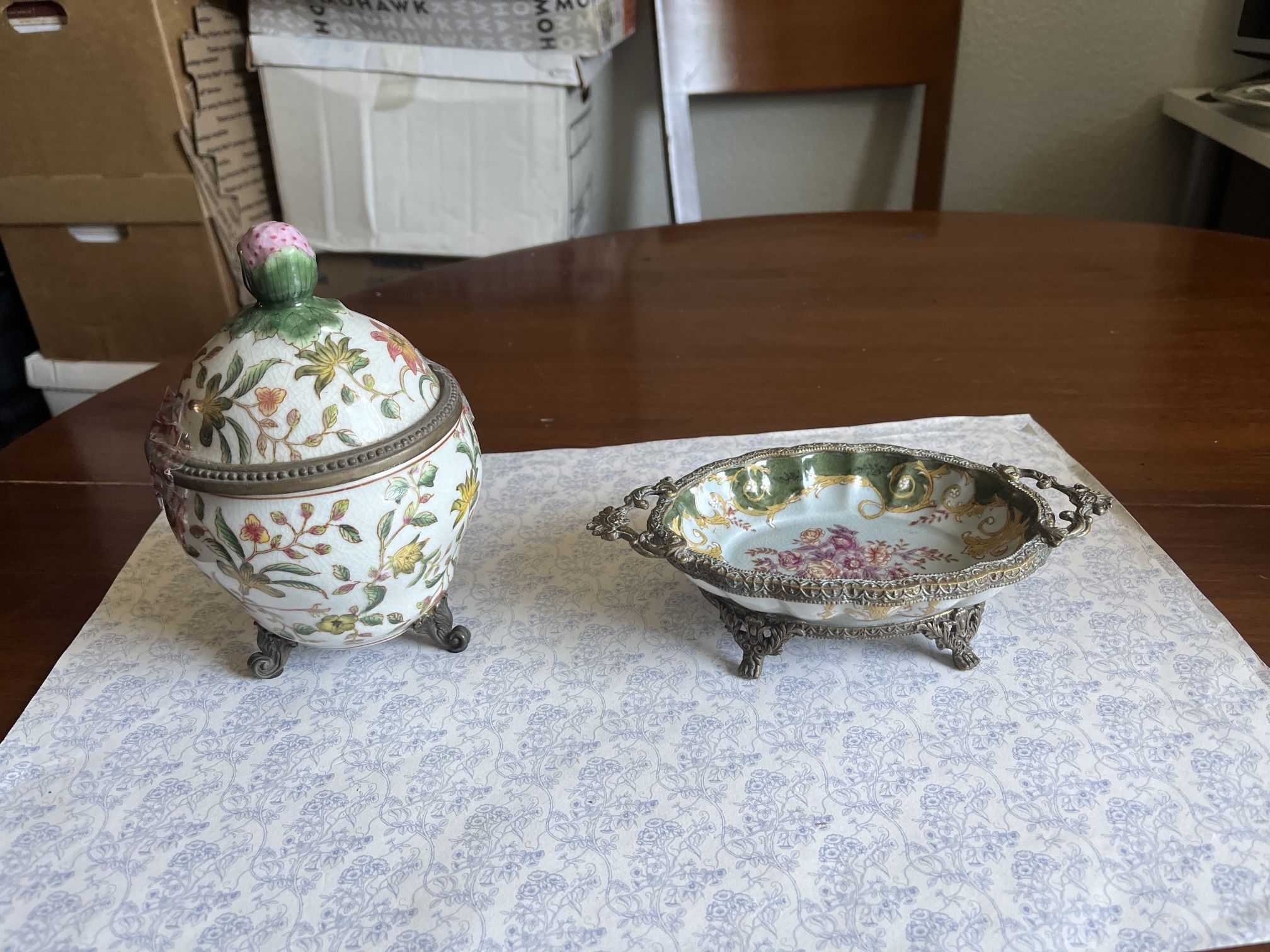 Vintage Chinese Porcelain + Bronze