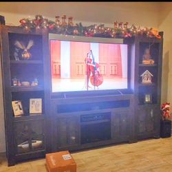 Large Wood Entertainment Center (3 Sections)