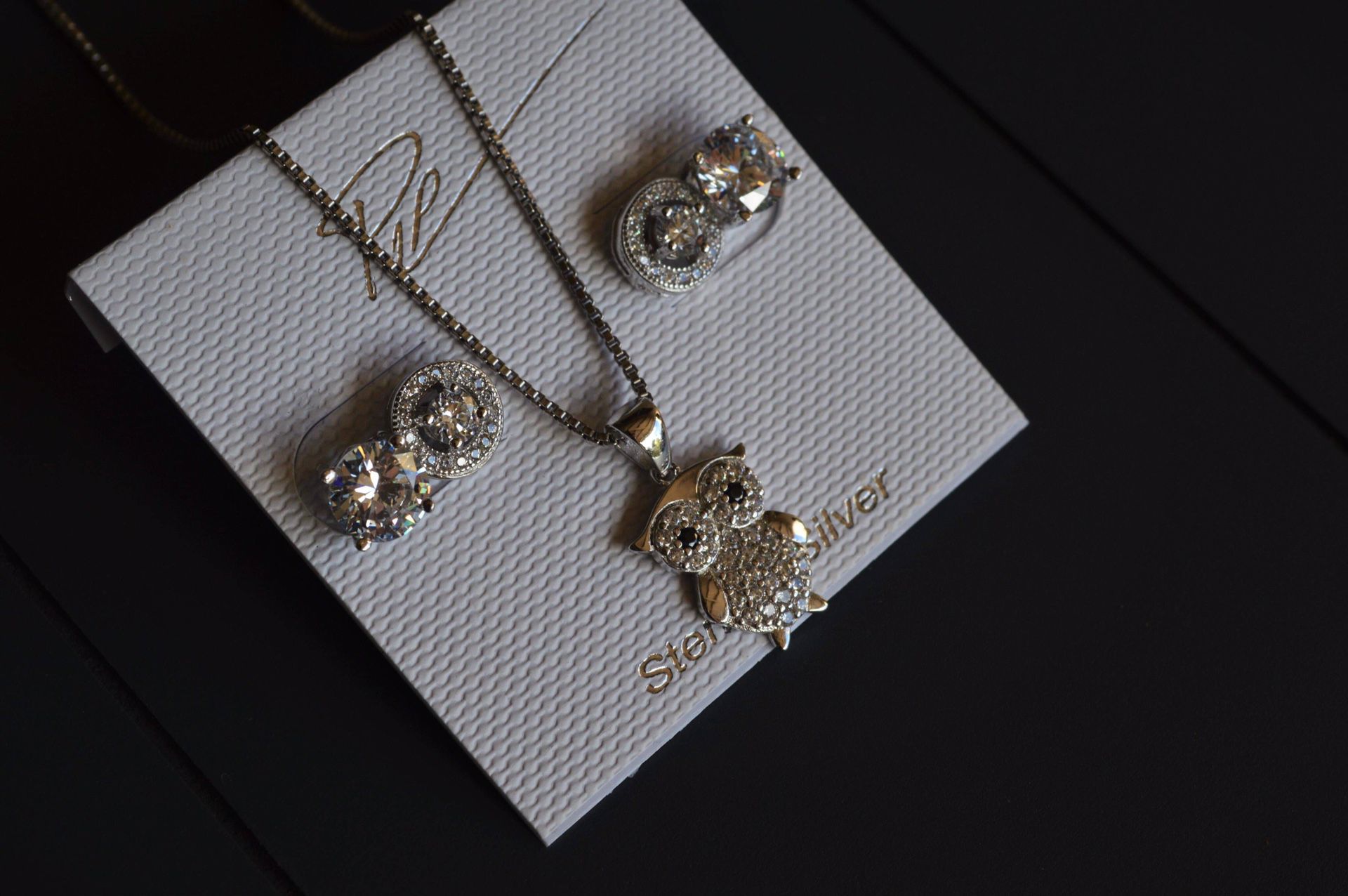 “Brand New” Sterling Silver Owl set